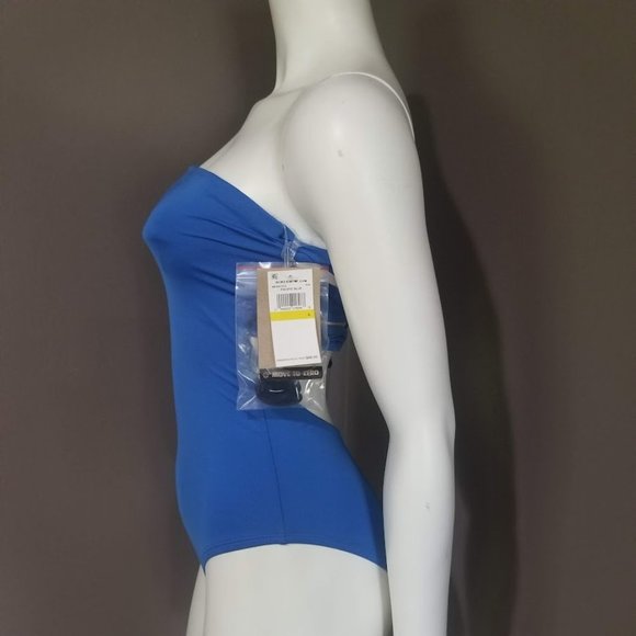 Nike Corset-Back Bandeau One-Piece Swimsuit - Pacific Blue Size Small - Picture 3 of 10